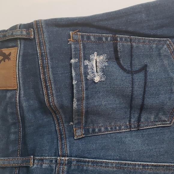 American Eagle high rise shortie jean shorts size 0 - Picture 13 of 14